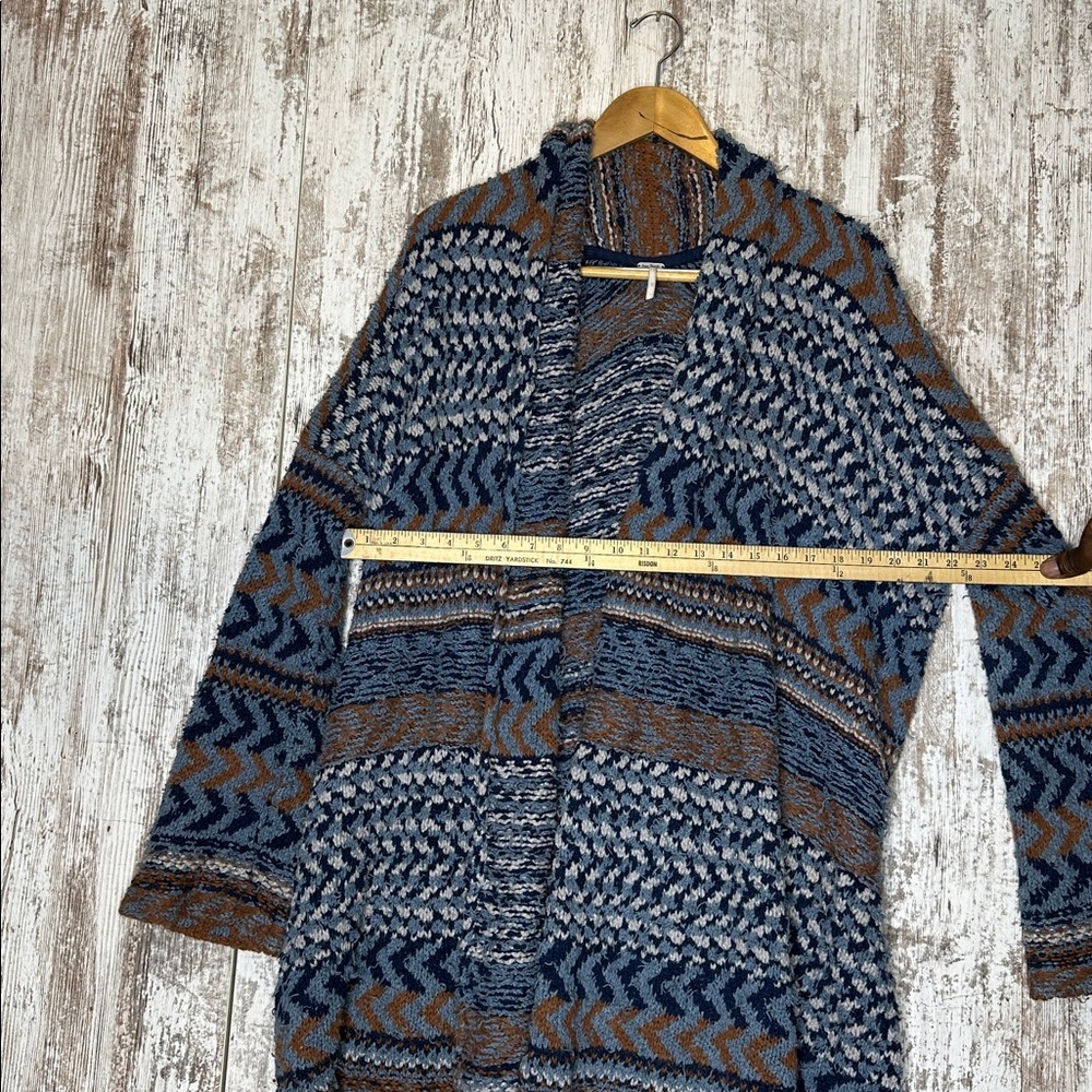 Free People Iona Wrap Cardigan Sweater | Boho Chunky Knit Sz Medium - Picture 7 of 8